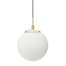 Ball Pendant Light "Dris" Gold, D.20 cm White