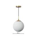 Ball Pendant Light "Dris" Gold, D.20 cm White