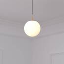 Ball Pendant Light "Dris" Gold, D.20 cm White