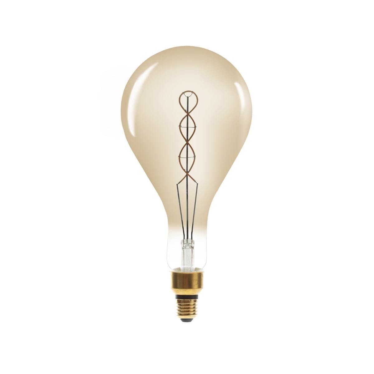 LED Bulb "Pear" Twisted Amber, D.16 cm, E27 Twisted amber