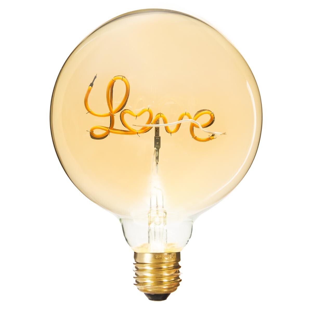 LED Bulb "Love" Amber Love, D.13 cm, E27 Amber Love