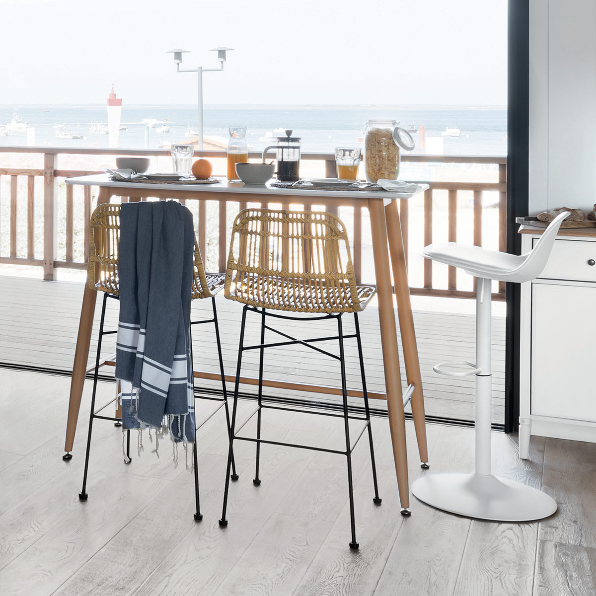 Bar dining table "Roka" White, L.120 cm White
