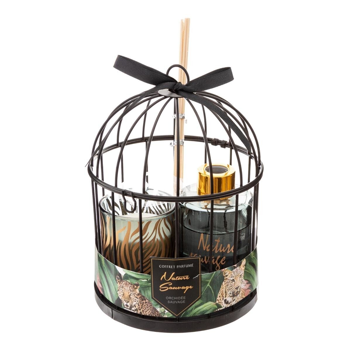 Gift Box Cage "Jungle" D.13.5 cm Exotic vanilla
