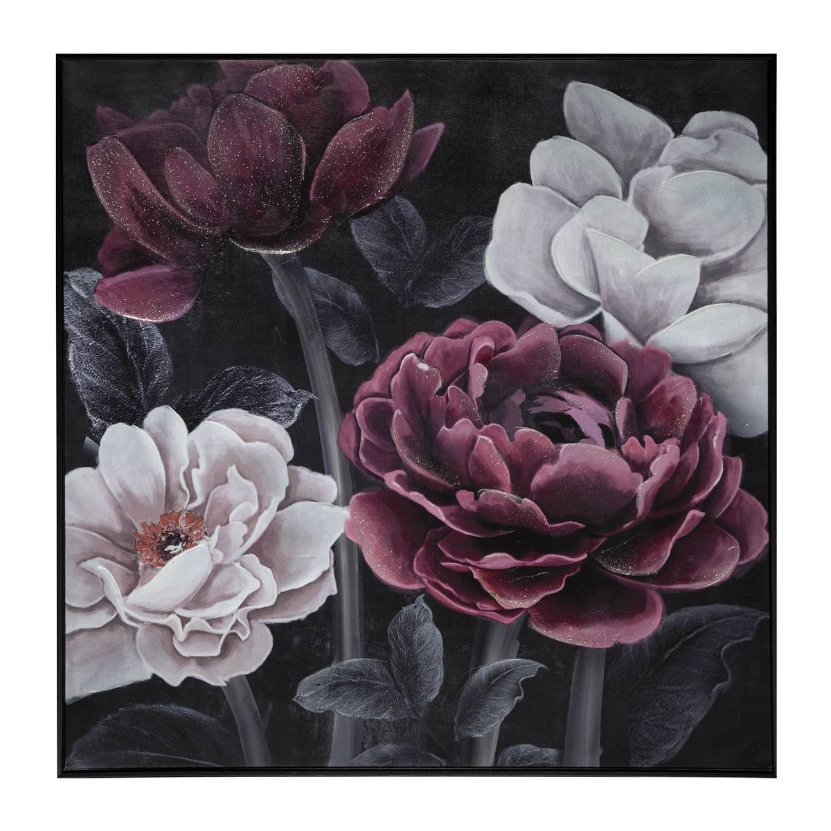 Painted Canvas "Flowers" 58x58 cm Multicolored