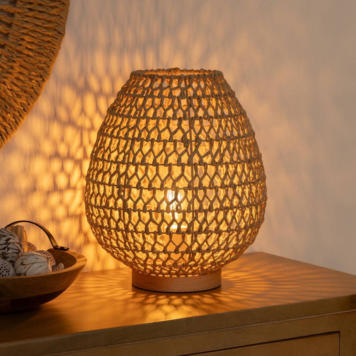 Lamp "Etel" Beige, H.36 cm Beige