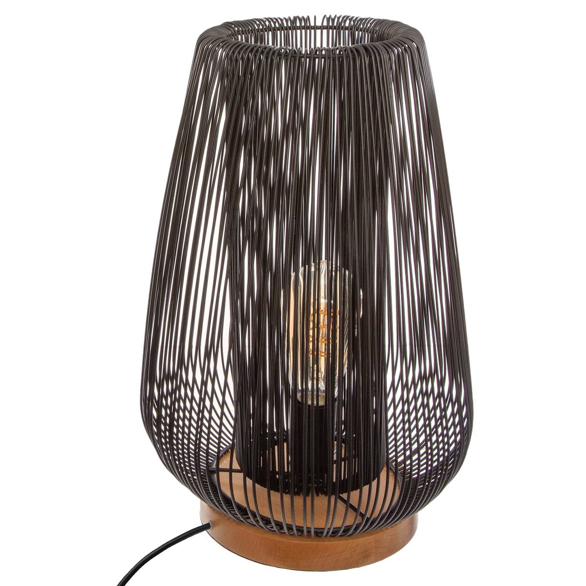 Wired Lamp "Noda" Black metal, H.41 cm Black