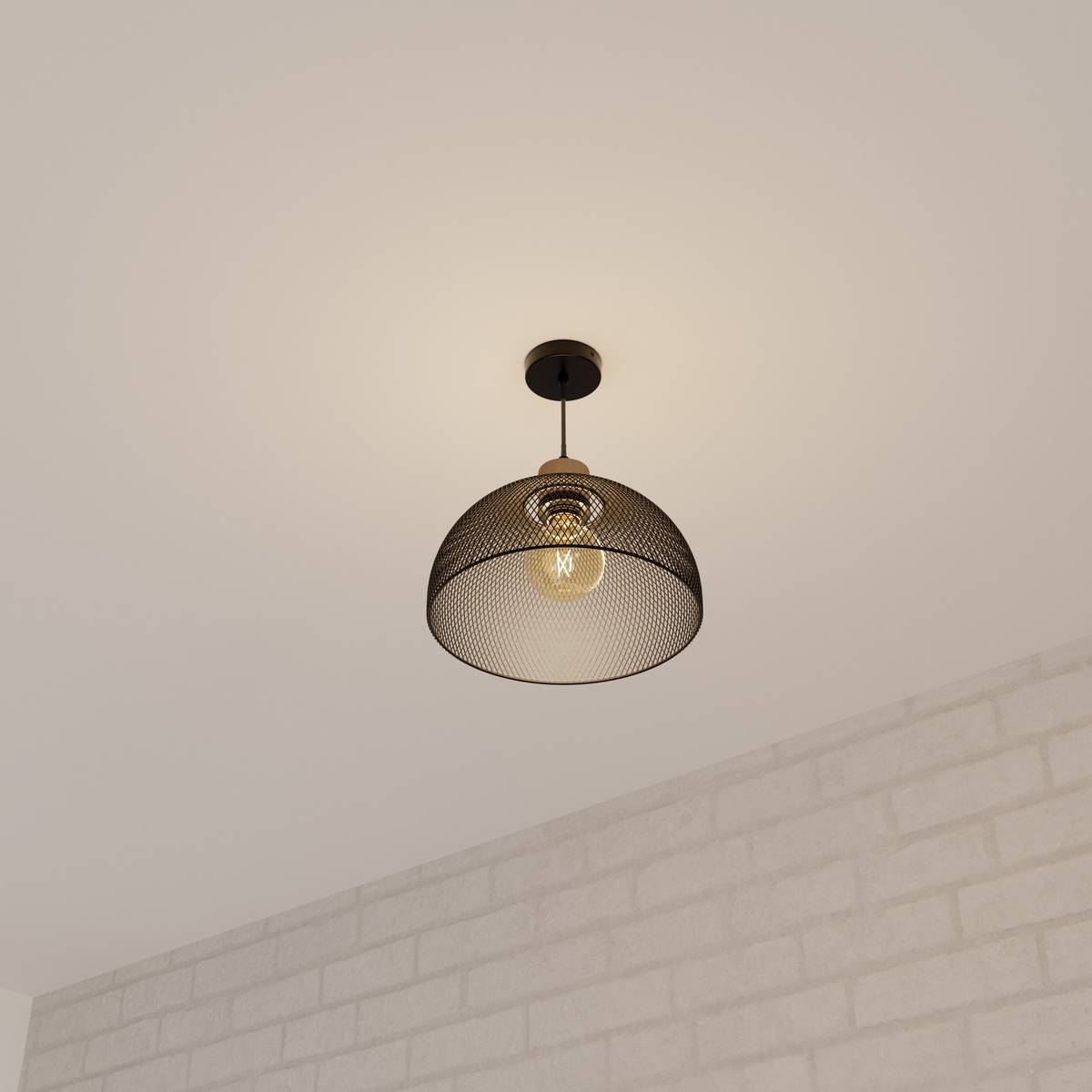 Pendant Light "Sam" Black metal, D.30 cm Black