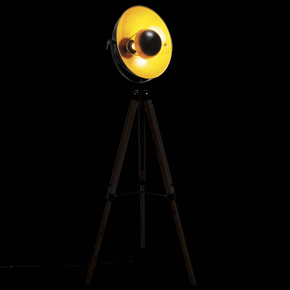 Tripod Floor Lamp 'Lahti' Black metal, H.156 cm Black