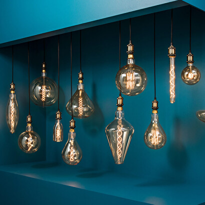 Led bulb "globe" twisted amber, d.20 cm, e27