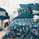 3-piece Bedding Set "Art Deco Peacock" Cotton, 240x220 cm Blue