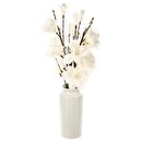 Magnolia branches, vase White, H.75 cm White