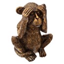Set of 3 "Wise Monkeys" statuettes Gold, H.17 cm Gold