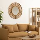 Mirror "Ina" Bamboo, D.89 cm Natural wood