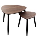 "Mileo" Nesting Coffee Tables Walnut, L.40/60 cm Natural wood