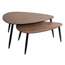 "Nesting Coffee Tables 'Mileo'" Walnut, L.88/98 cm Natural wood