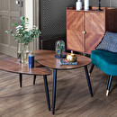 "Nesting Coffee Tables 'Mileo'" Walnut, L.88/98 cm Natural wood