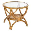 Side Table "Farah" Rattan, D.59 cm Natural wood