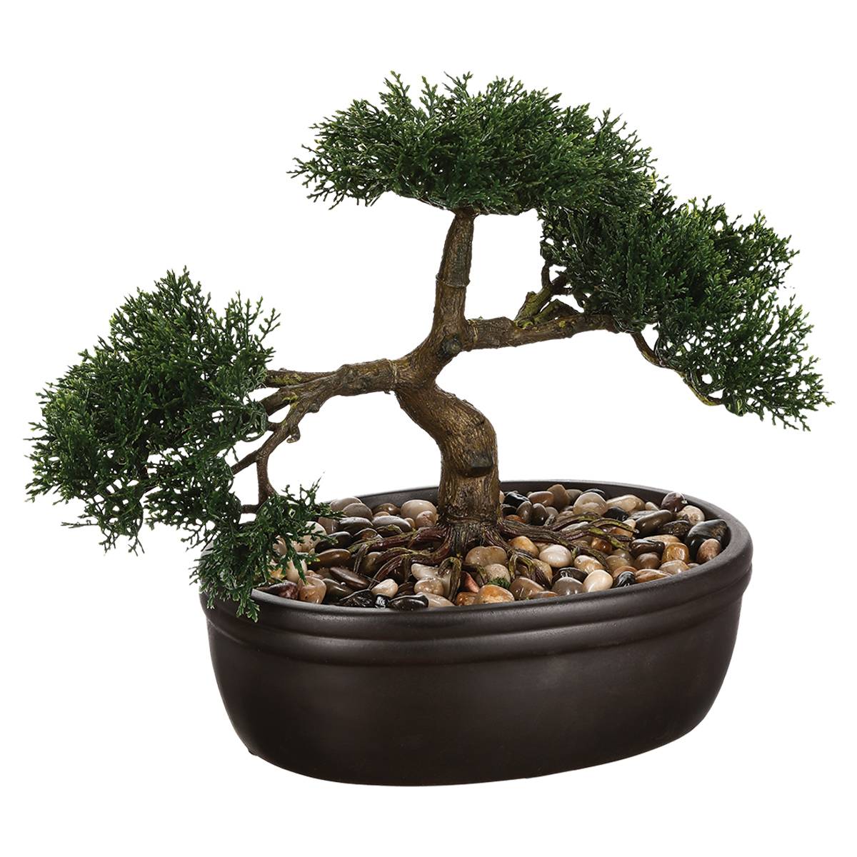 Artificial Bonsai Ceramic pot, H.23 cm Black