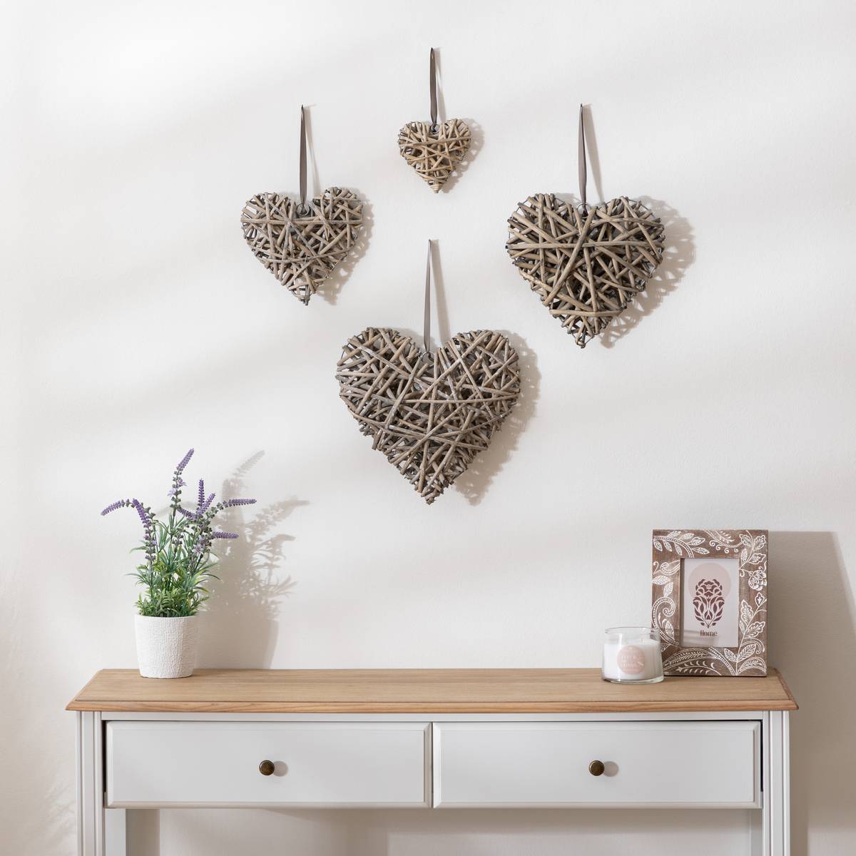 Wicker Wall Decor "Marlo" Ø 12 cm Grey
