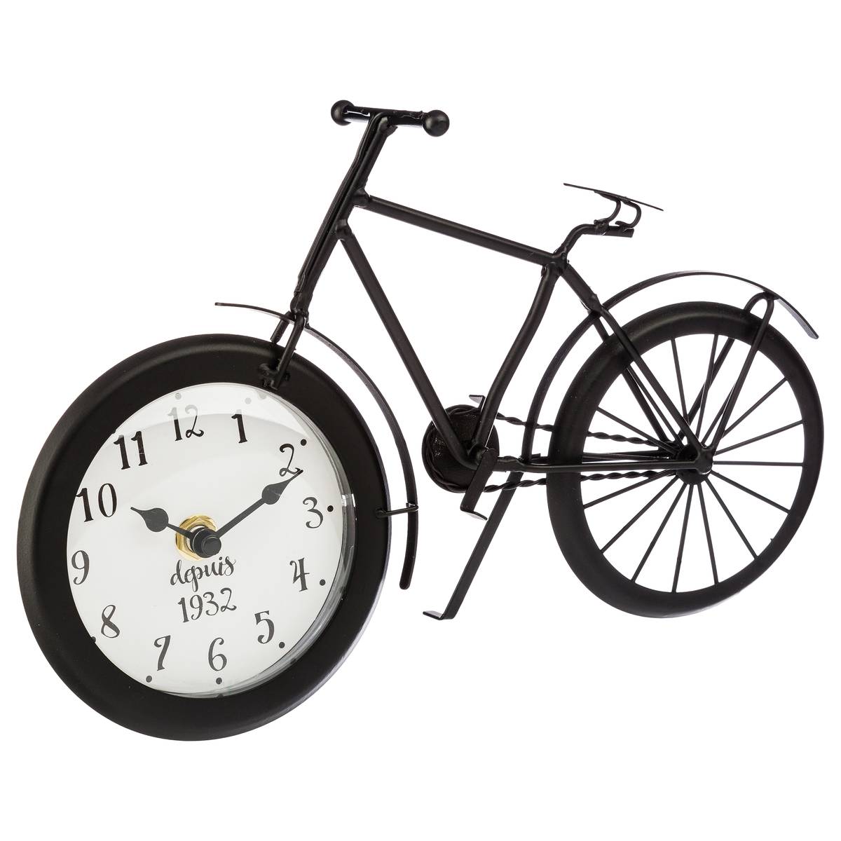 Bicycle Clock to Place "Sky" Black, H.18 cm Black
