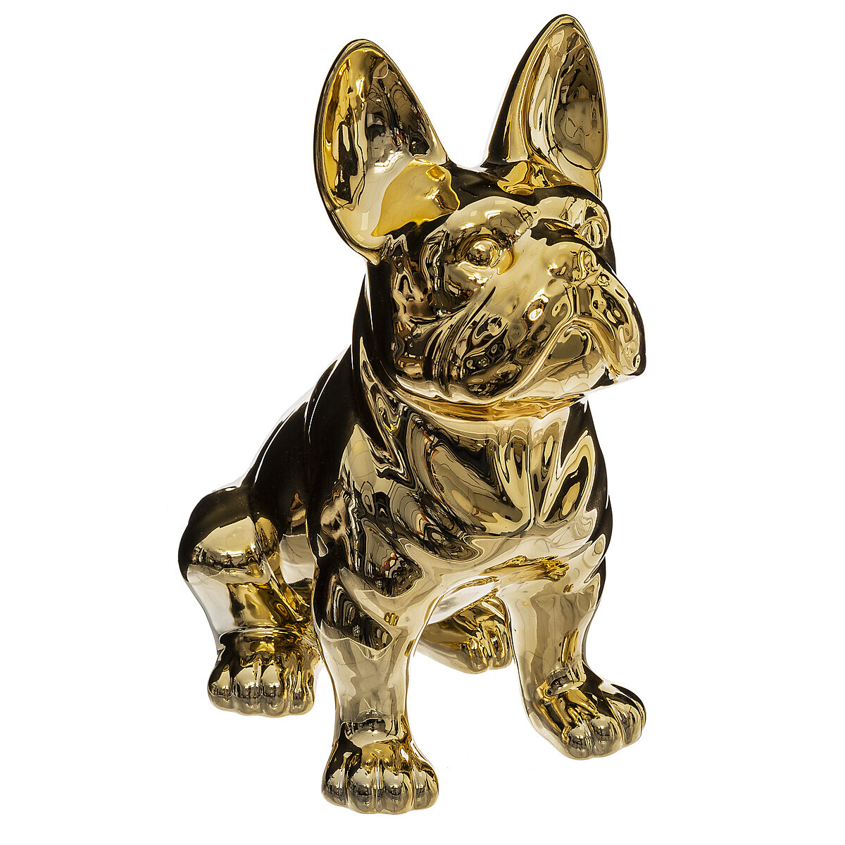 "Bulldog" Figurine, Ceramic Gold, H.19 cm Gold