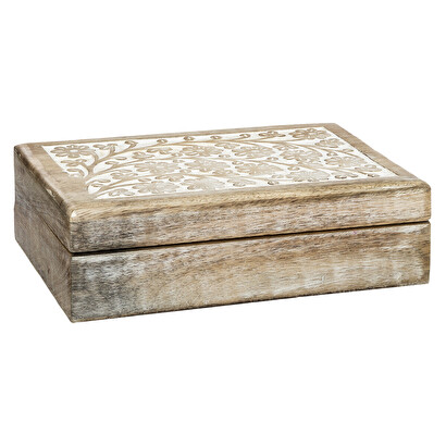 Set of 2 decorative boxes "ritual" mango wood, l.21/25 cm