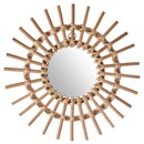 Mirror "Jane" Rattan, D.30 cm Natural wood