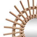 Mirror "Jane" Rattan, D.30 cm Natural wood
