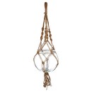 Hanging planter Glass and rope, H.16 cm Transparent