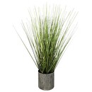 Artificial grass, metal pot H.45 cm Grey