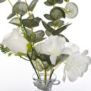 Artificial eucalyptus composition with vase H.39 cm White