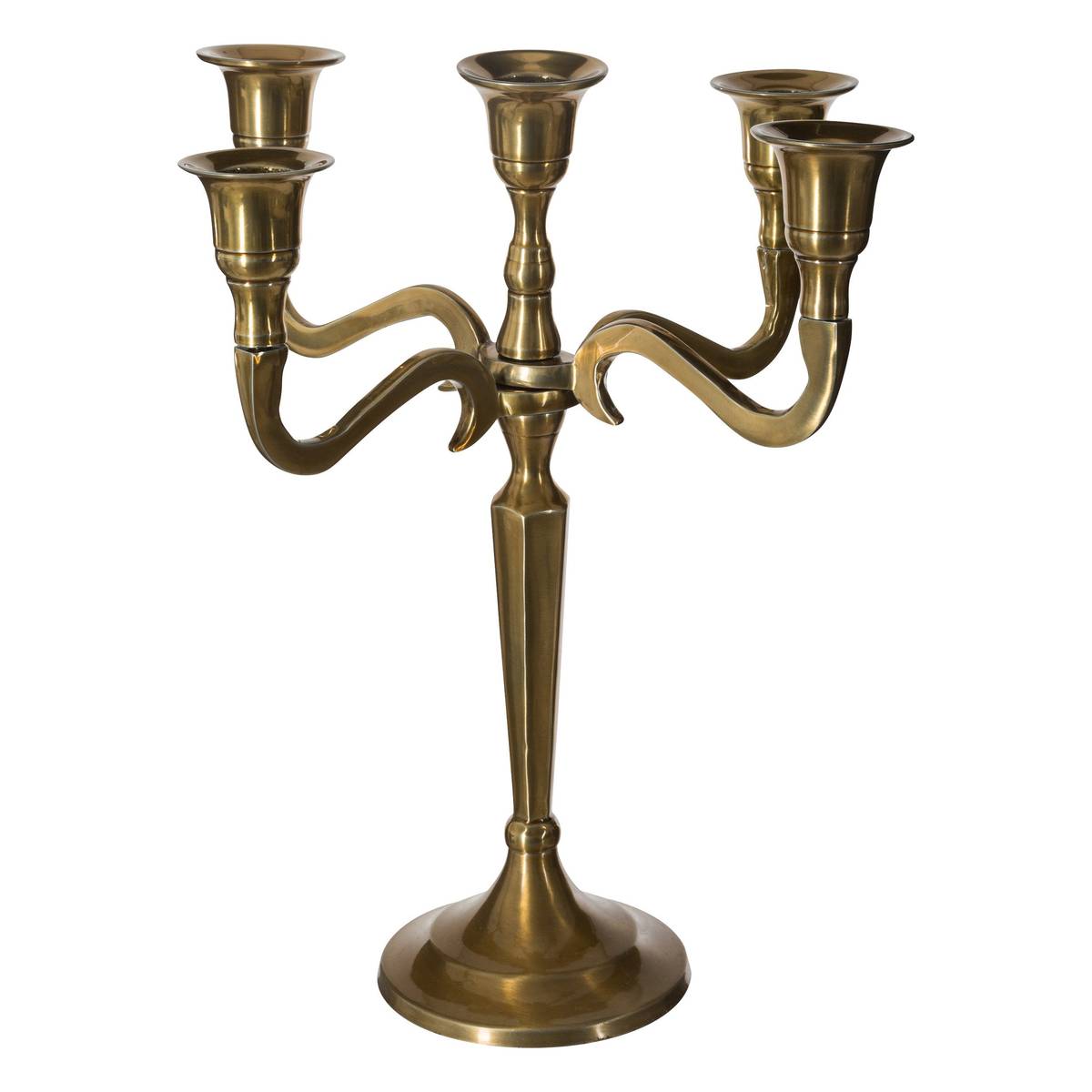 Metal candle holder Gold, 5 heads Gold