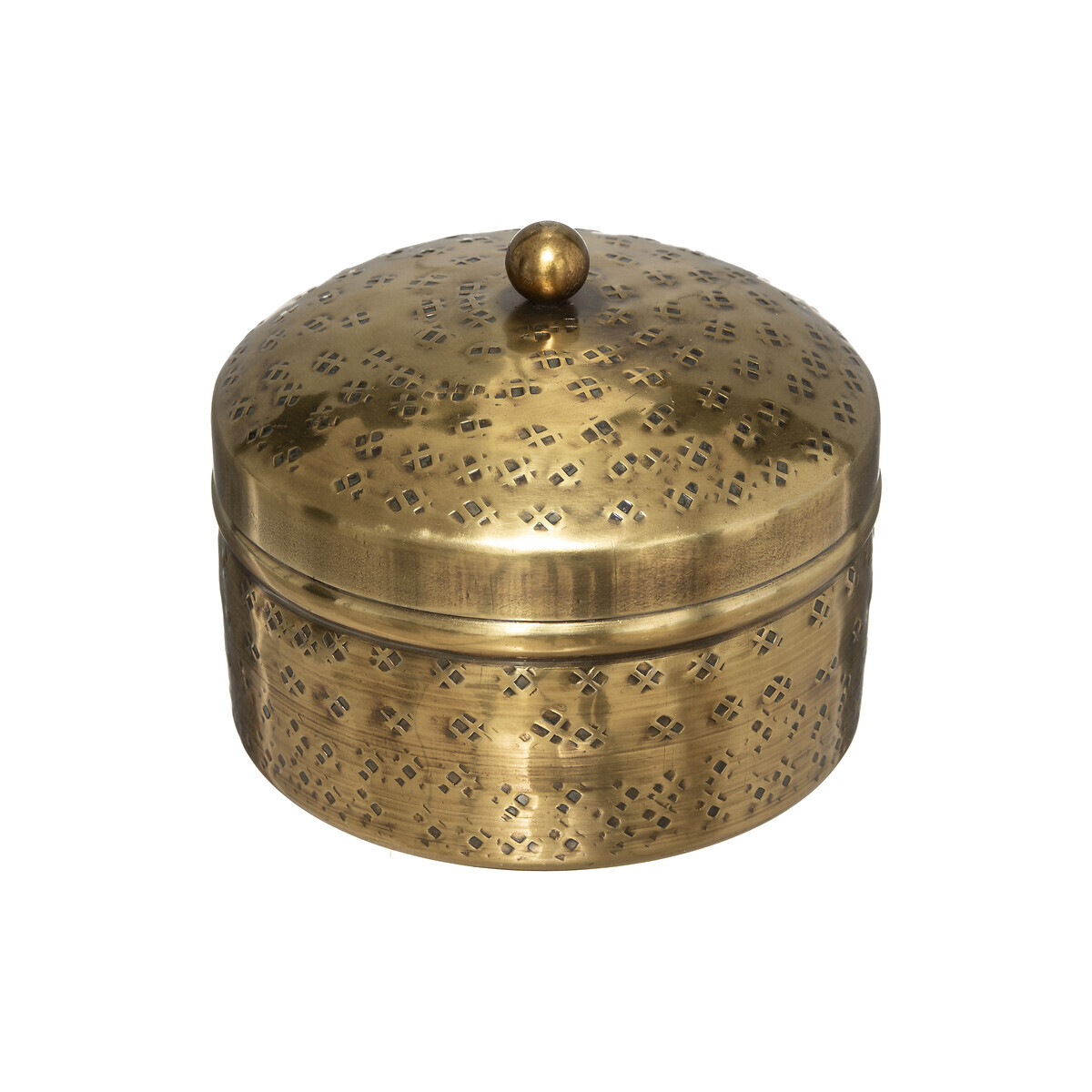 Set of 2 "Oasis" boxes, metal Gold, D.10/13 cm Gold