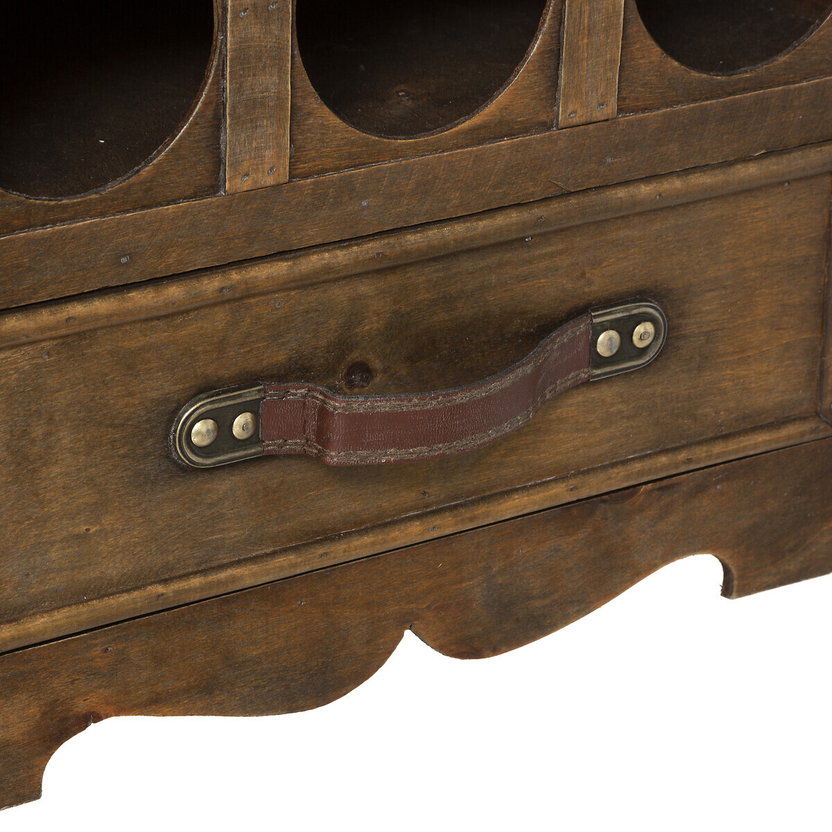 Dark Wood Chest 6 bottles Brown