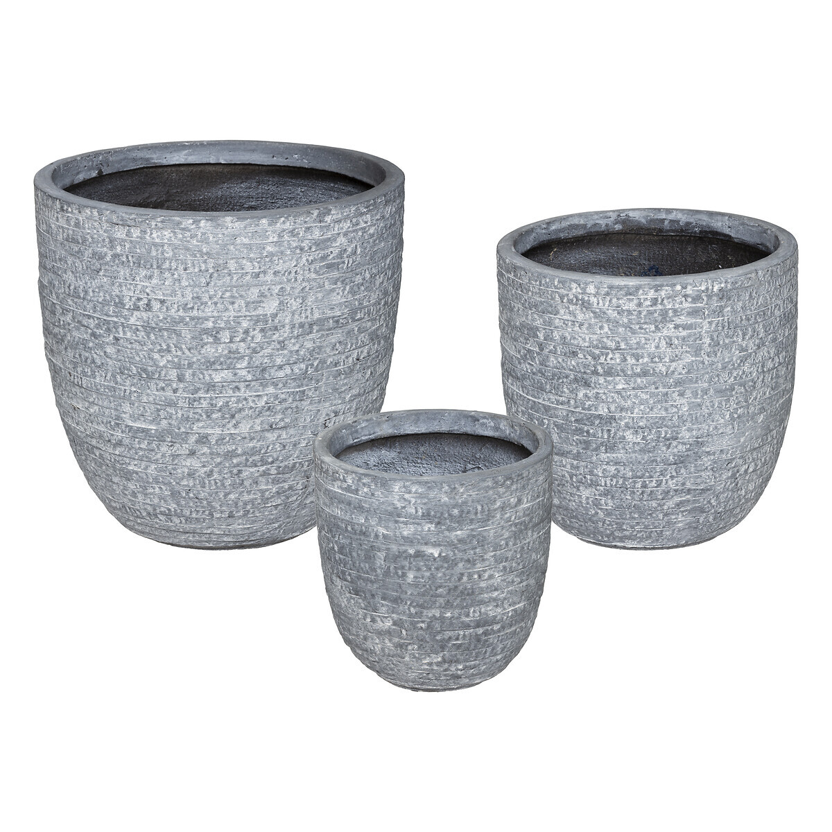 Set of 3 pots, metal D.27/34/43 cm Model 1