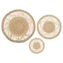 Set of 3 wall decorations "Lela" D.18/28/38 cm Natural wood
