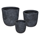 Set of 3 pots, metal D.27/34/43 cm Model 1