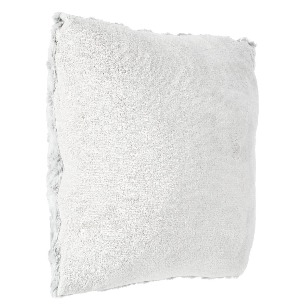 Curly fur cushion Gray, 45x45 cm Grey
