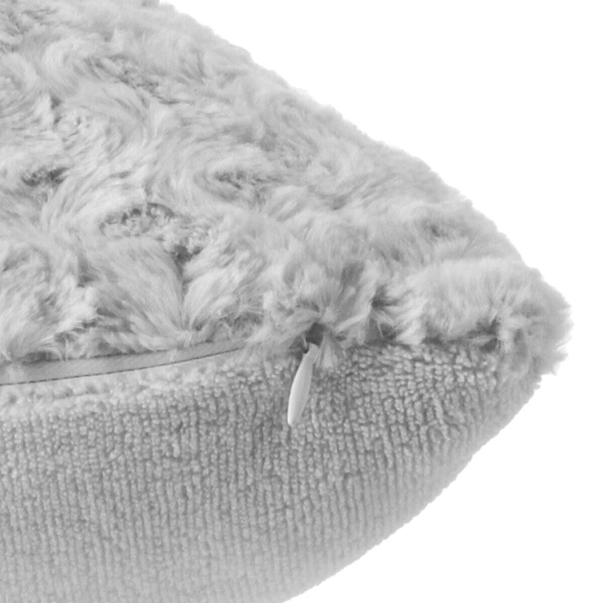 Curly fur cushion Gray, 45x45 cm Grey