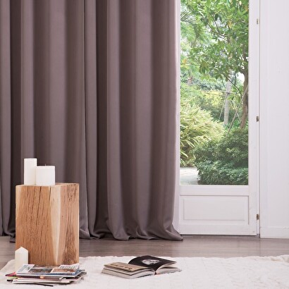 Set of 2 blackout curtains "odelie" taupe gray, 135x240 cm