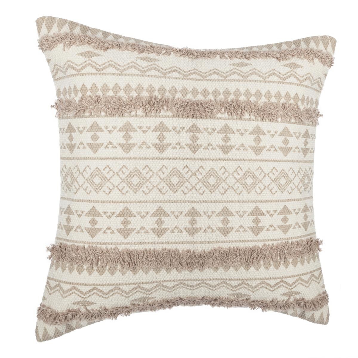 Tufted Cushion Cover "Etnik" Beige, 40x40 cm Beige