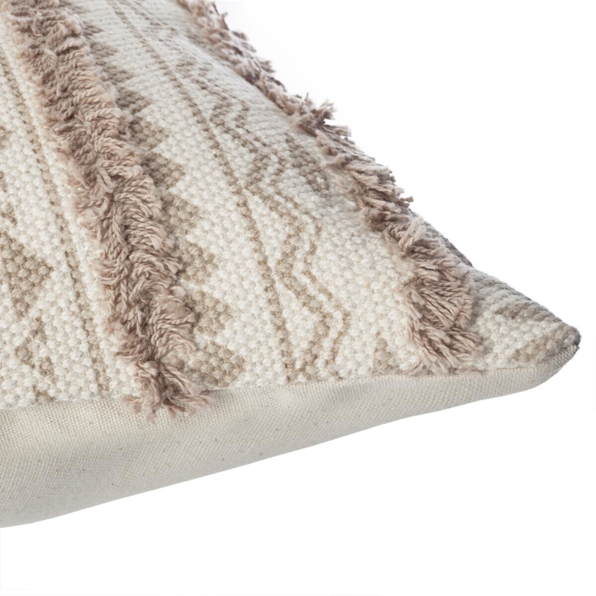 Tufted Cushion Cover "Etnik" Beige, 40x40 cm Beige