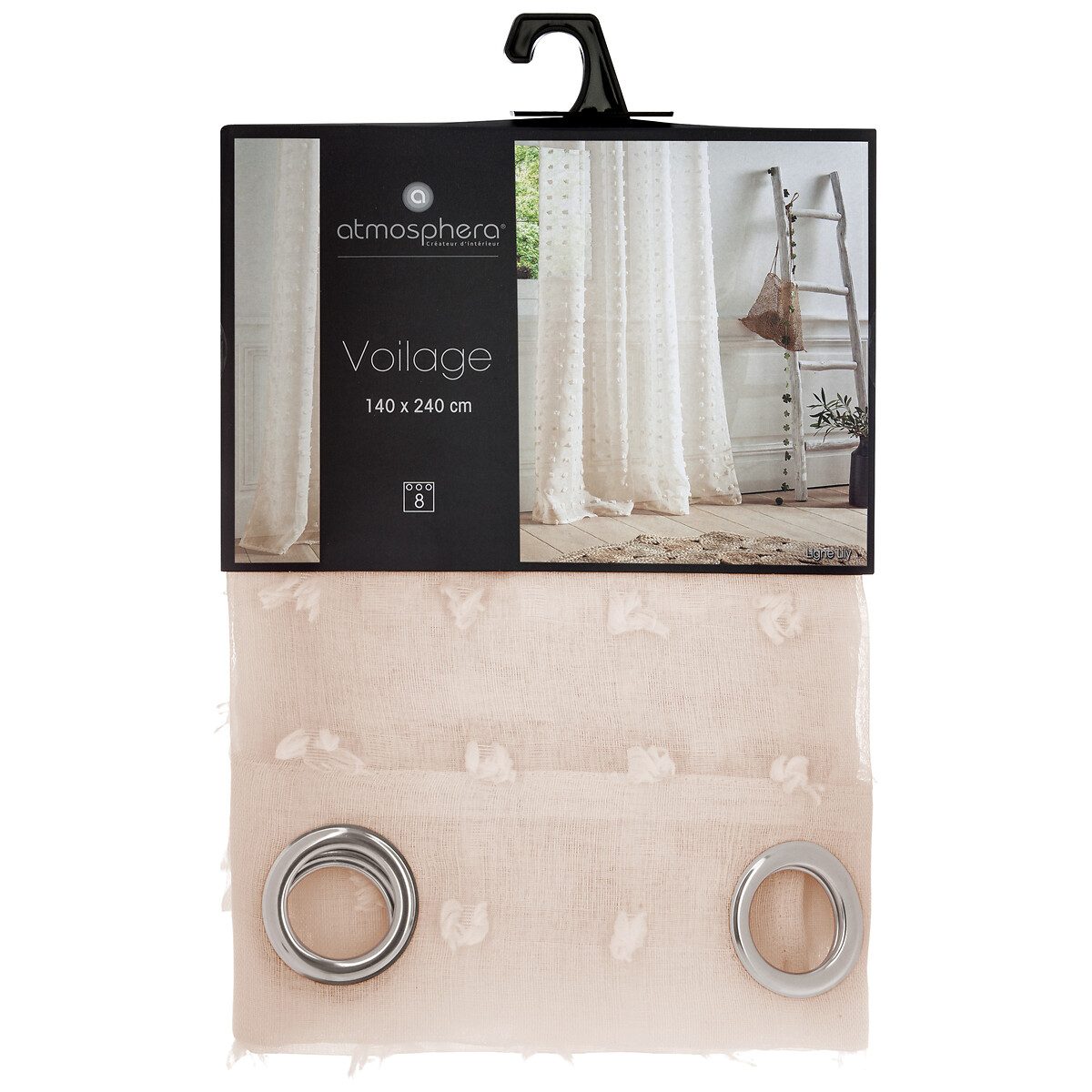 "Lily" Sheer Curtain Beige, 140x240 cm Beige