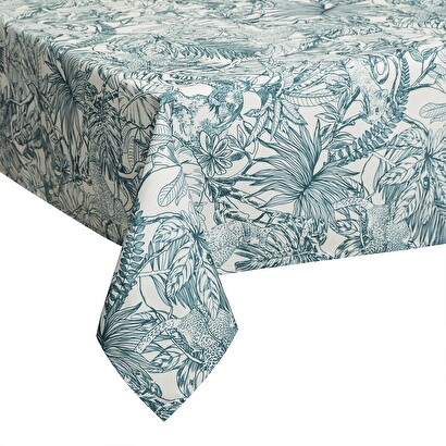 Stain-resistant tablecloth "jungle" green, 140x240 cm