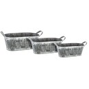 Set of 3 planters Gray, L.25.5/30/33 Grey