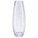 Bulbous Vase, Crackled Glass H.40 cm Transparent