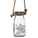 Hanging lamp with 4 dried flowers Glass vase, H.45 cm Multicolored