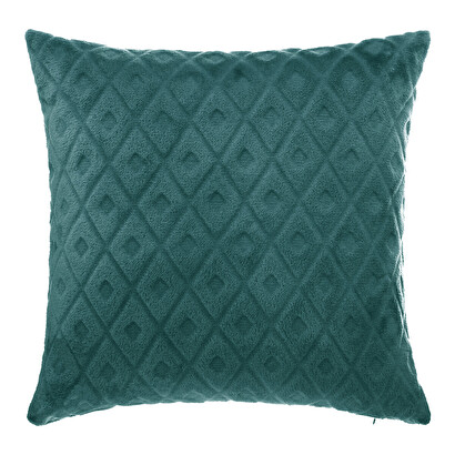 Diamond cushion, flannel teal blue, 40x40 cm
