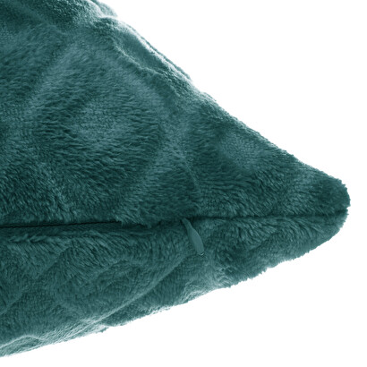 Diamond cushion, flannel teal blue, 40x40 cm