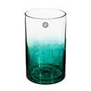 Cylinder vase, crackled glass H.20 cm Green